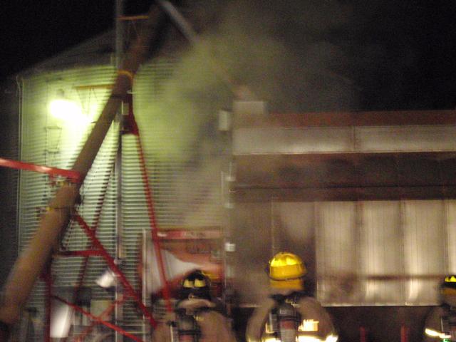 Corn bin dryer fire, November 10, 2009. Wegmann farm.